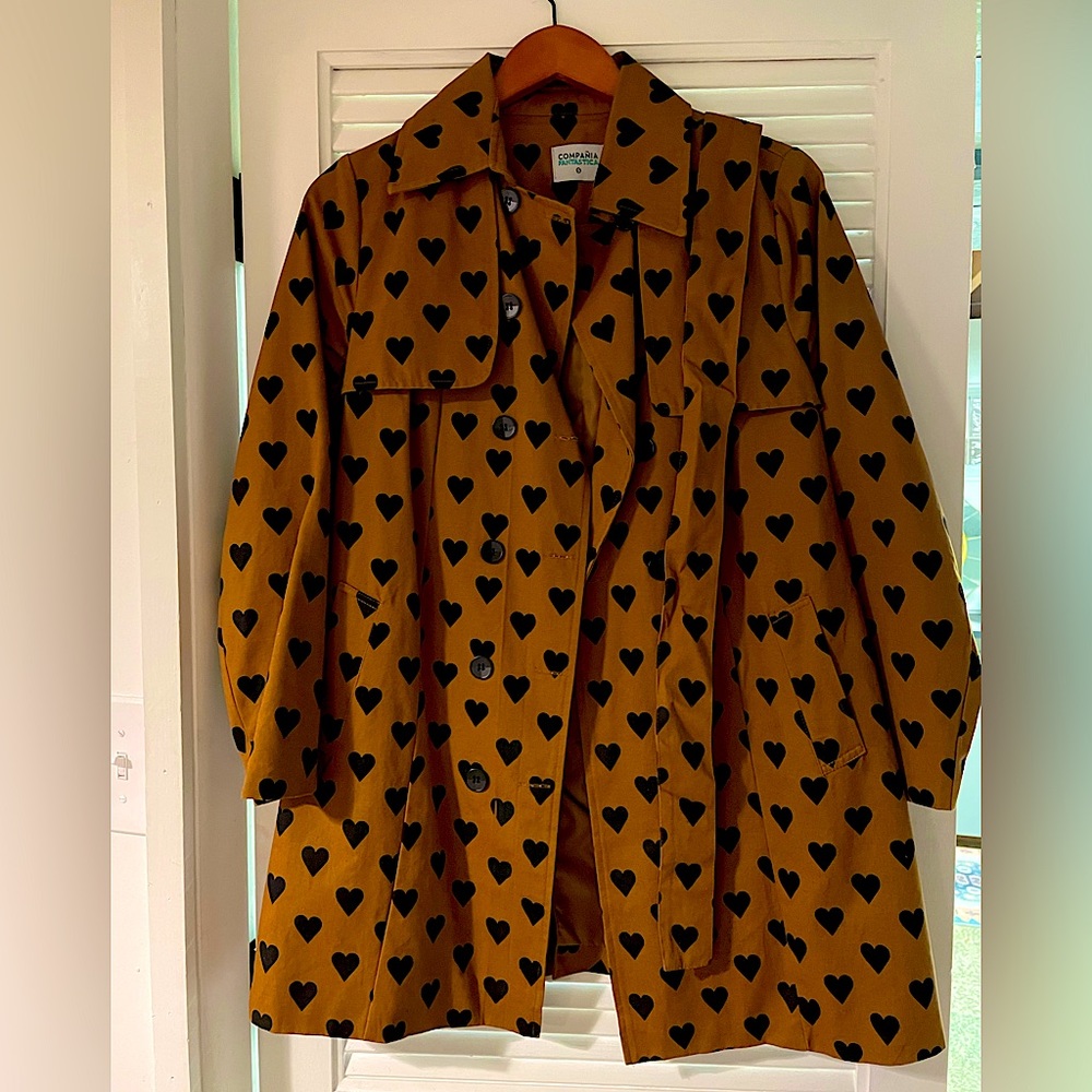 Heart print cotton trench coach - Burberry dupe